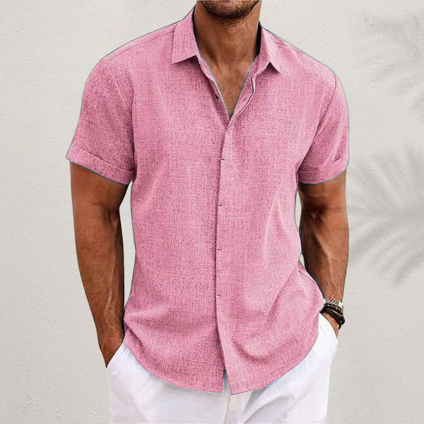 Lauro Men’s Linen Summer Shirt – Lightweight Breathable Casual Shirt