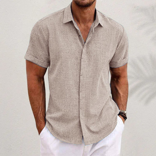 Lauro Men’s Linen Summer Shirt – Lightweight Breathable Casual Shirt