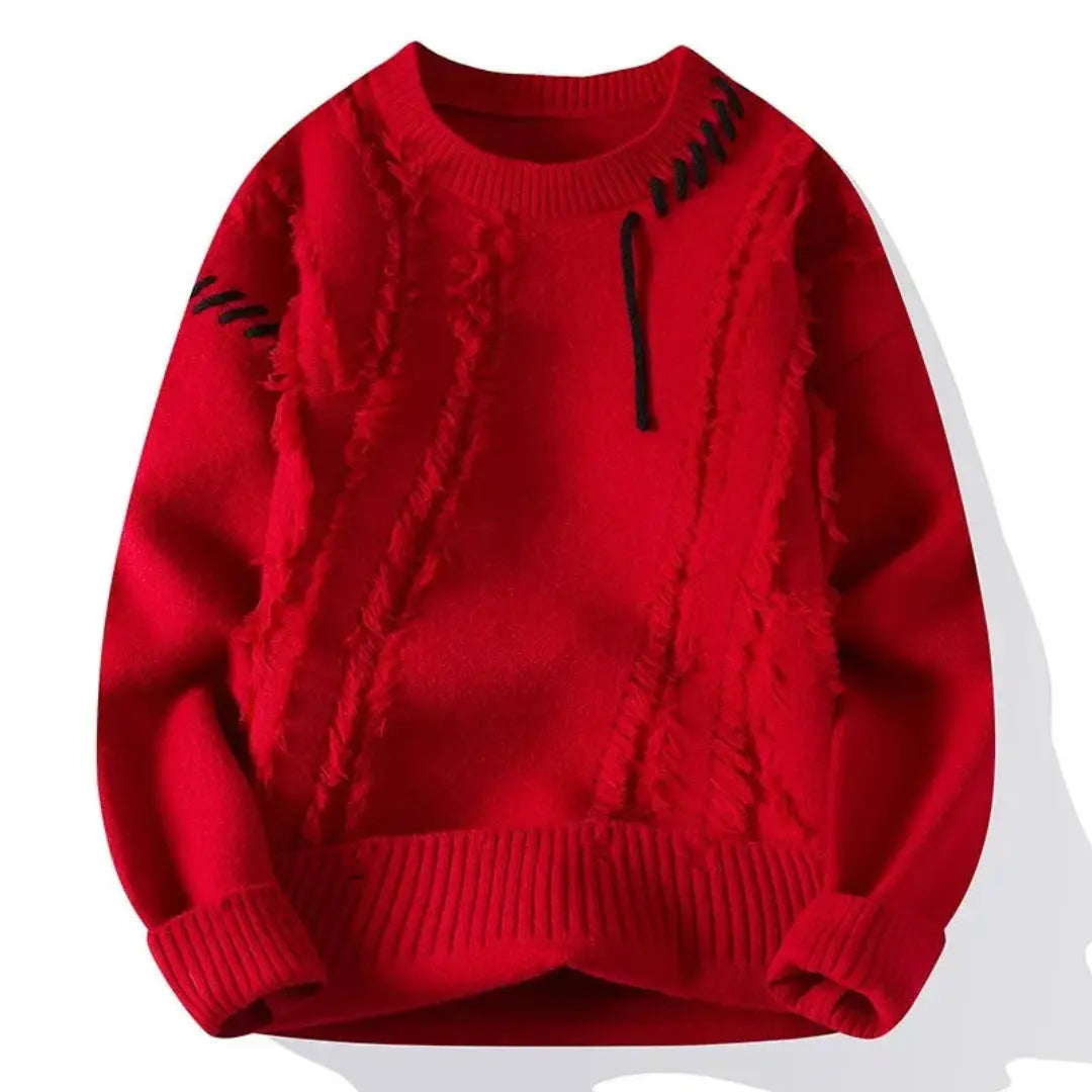 Lhuella | Men’s Loose-Fit Patchwork Sweater