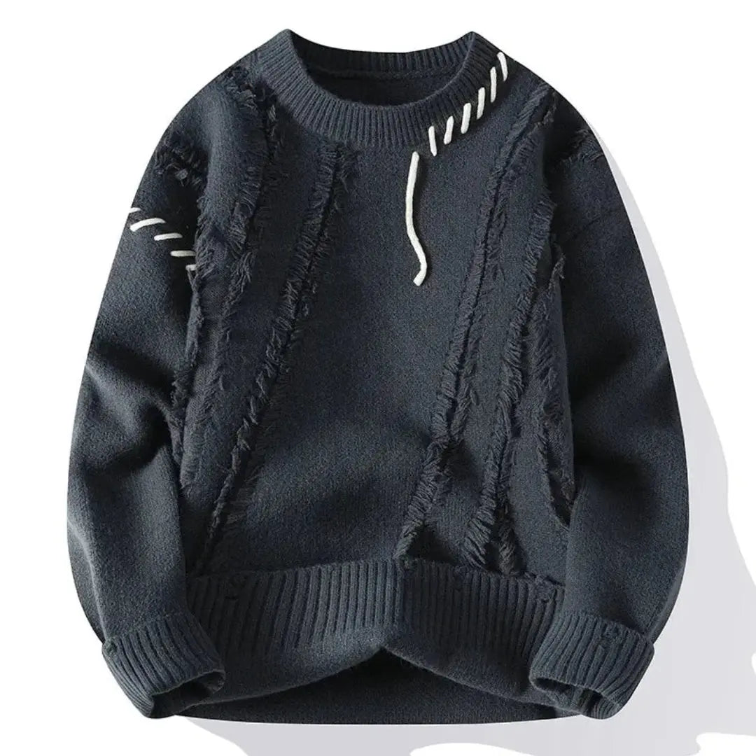 Lhuella | Men’s Loose-Fit Patchwork Sweater