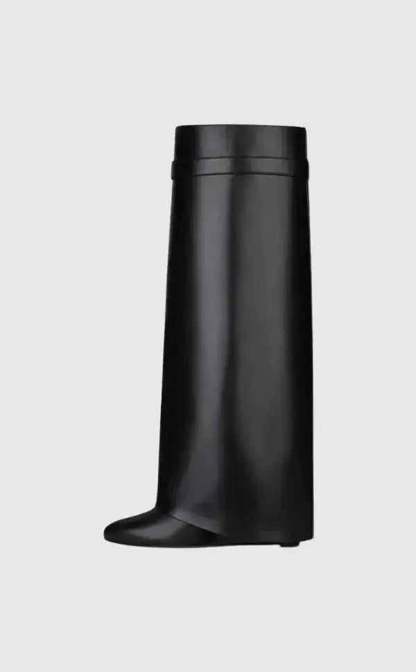 AURELIA | Knee-High Wedge Boots with Glossy Finish