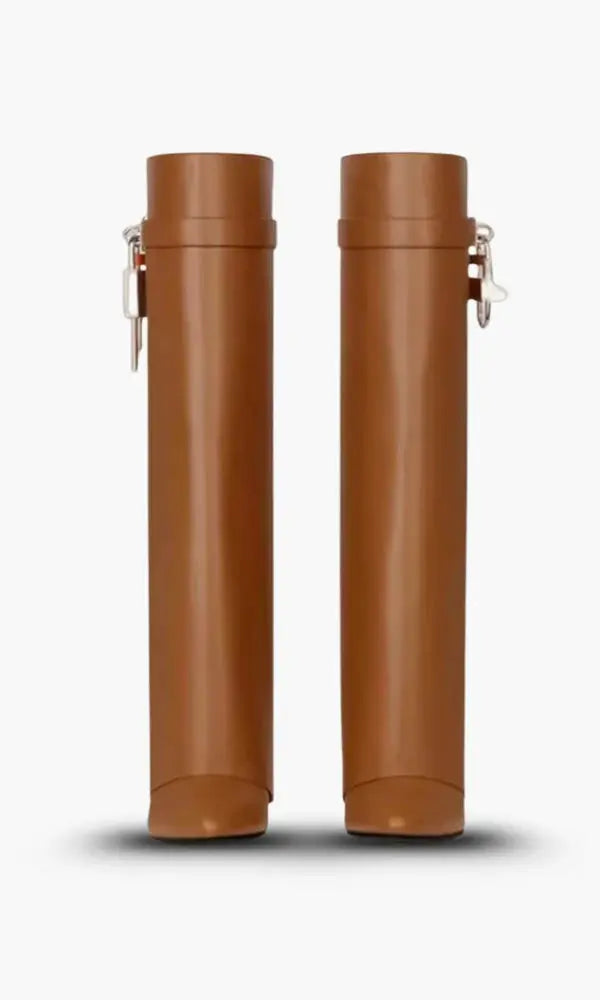 AURELIA | Knee-High Wedge Boots with Glossy Finish