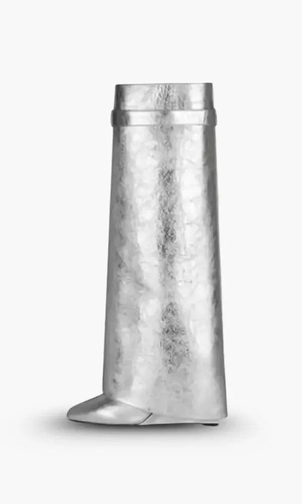 AURELIA | Knee-High Wedge Boots with Glossy Finish