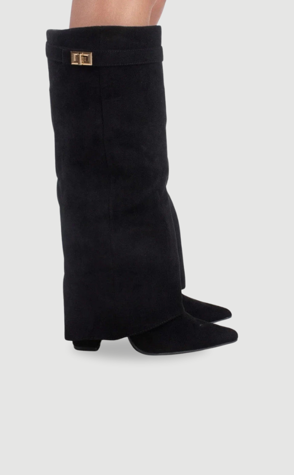 Milly | Women’s Leather Thigh-High Boots with Buckle