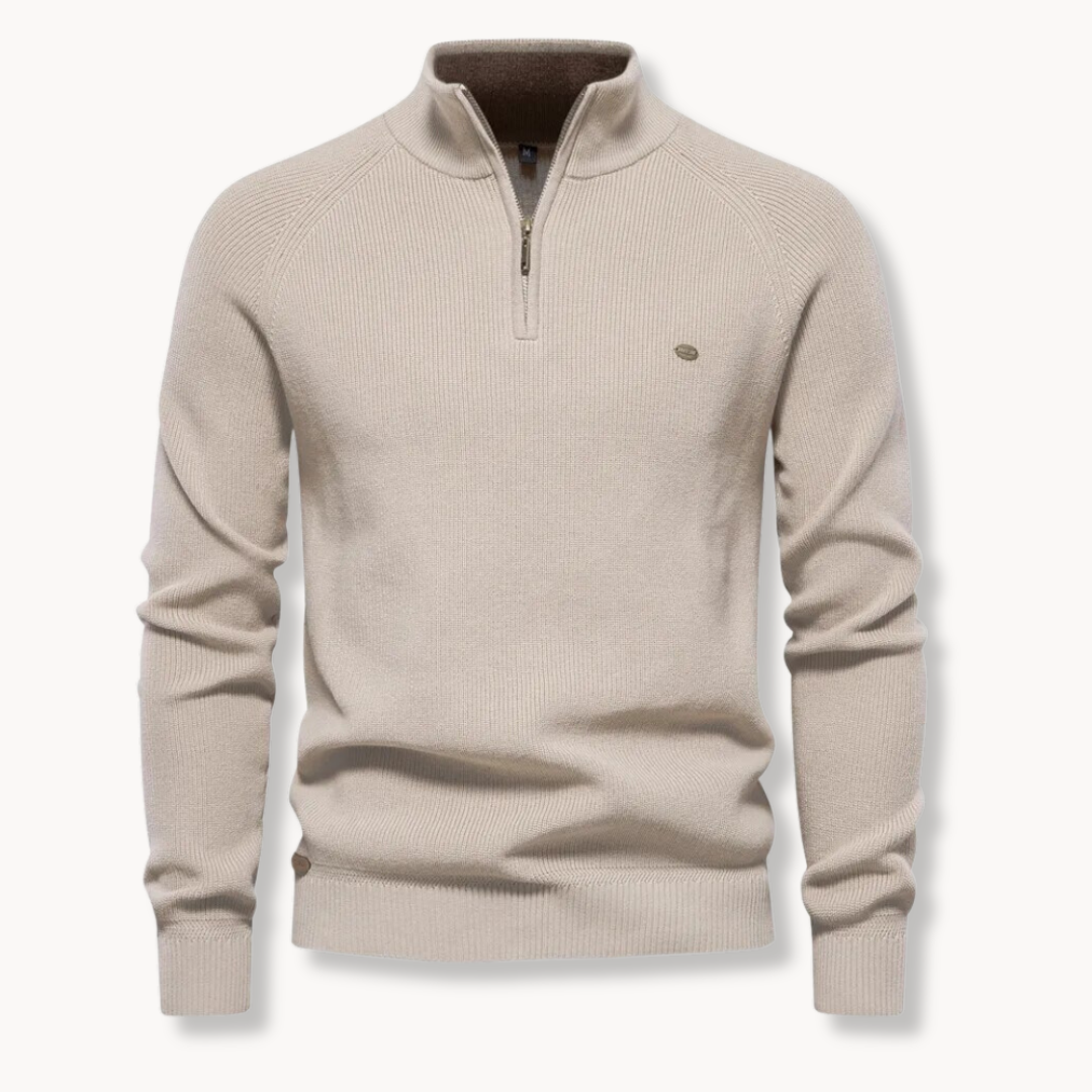 Nate | Men’s Classic Half-Zip Cotton Blend Sweater