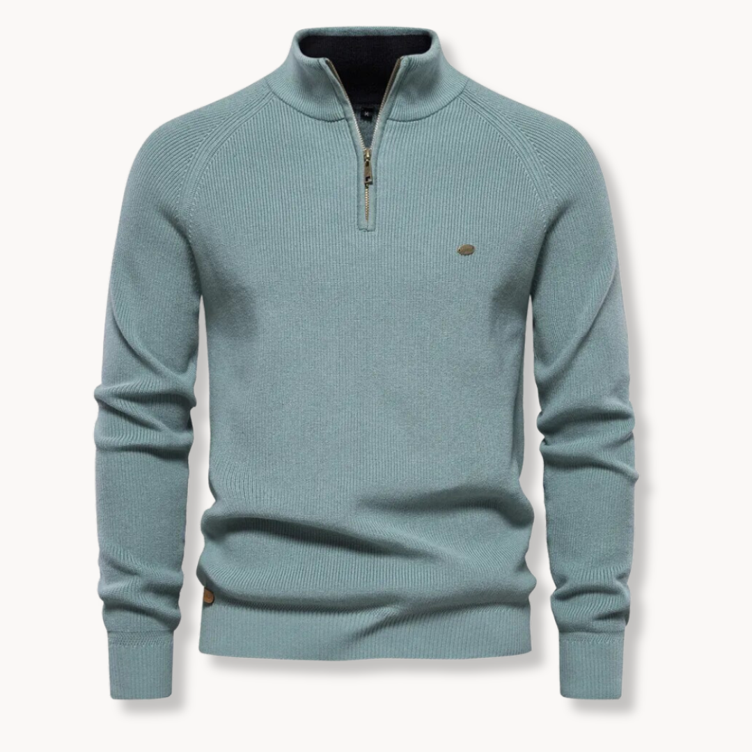 Nate | Men’s Classic Half-Zip Cotton Blend Sweater