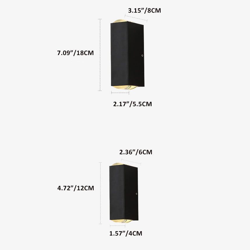 koadclo | Modern Waterproof LED Outdoor Wall Light – Rectangular Up/Down Aluminum Fixture