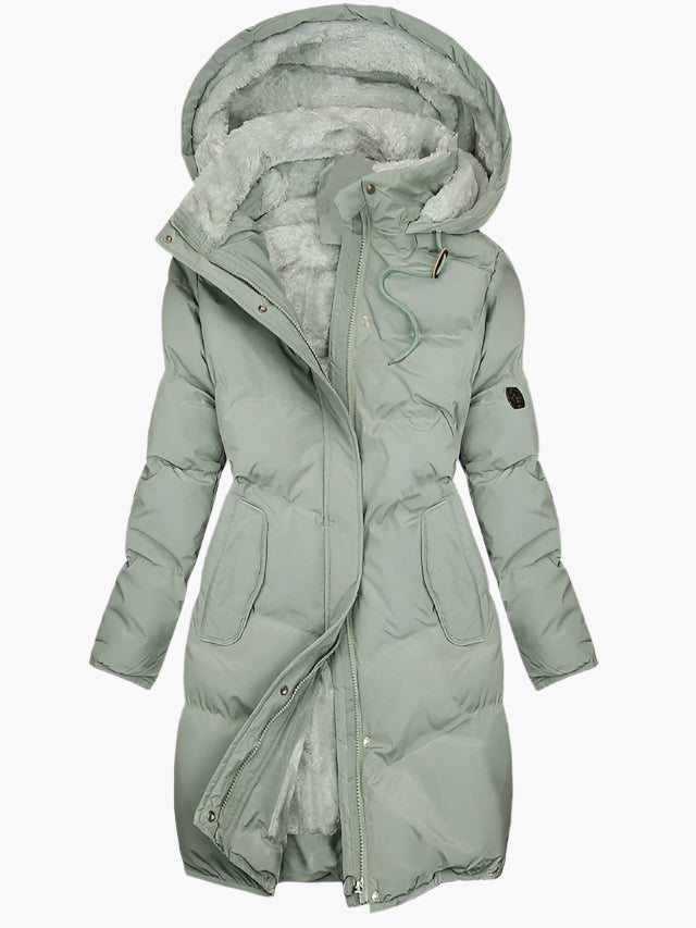 Oliva | Women’s Long Quilted Hooded Winter Coat