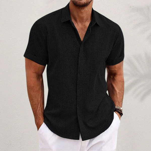 Oliveros | Men’s Short-Sleeve Cotton-Linen Shirt
