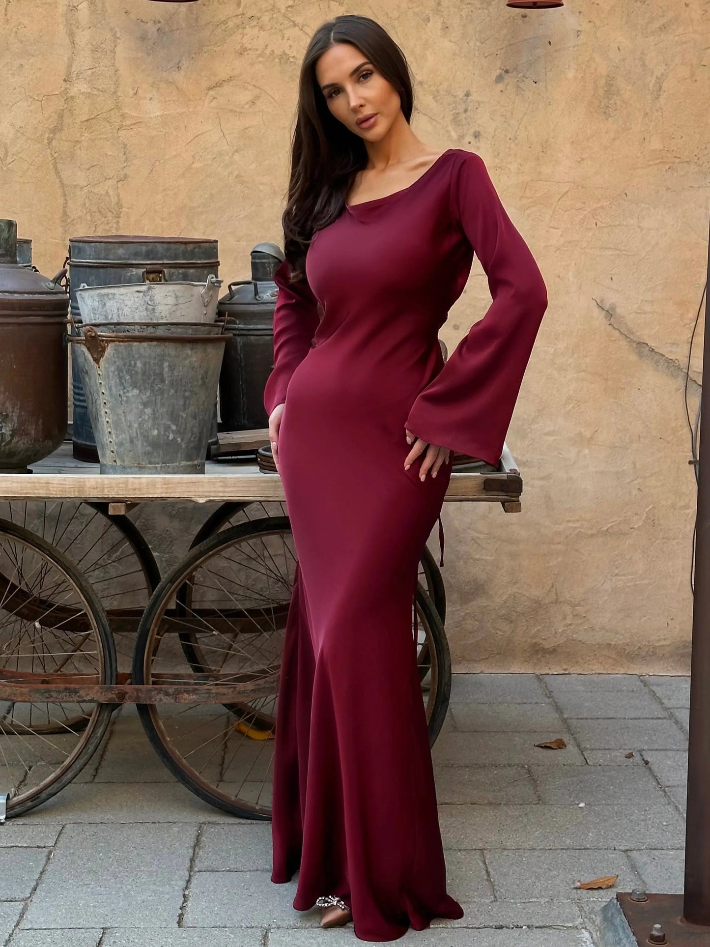 Pharia | Women’s Long-Sleeve Maxi Dress – Timeless Elegance for Every Occasion