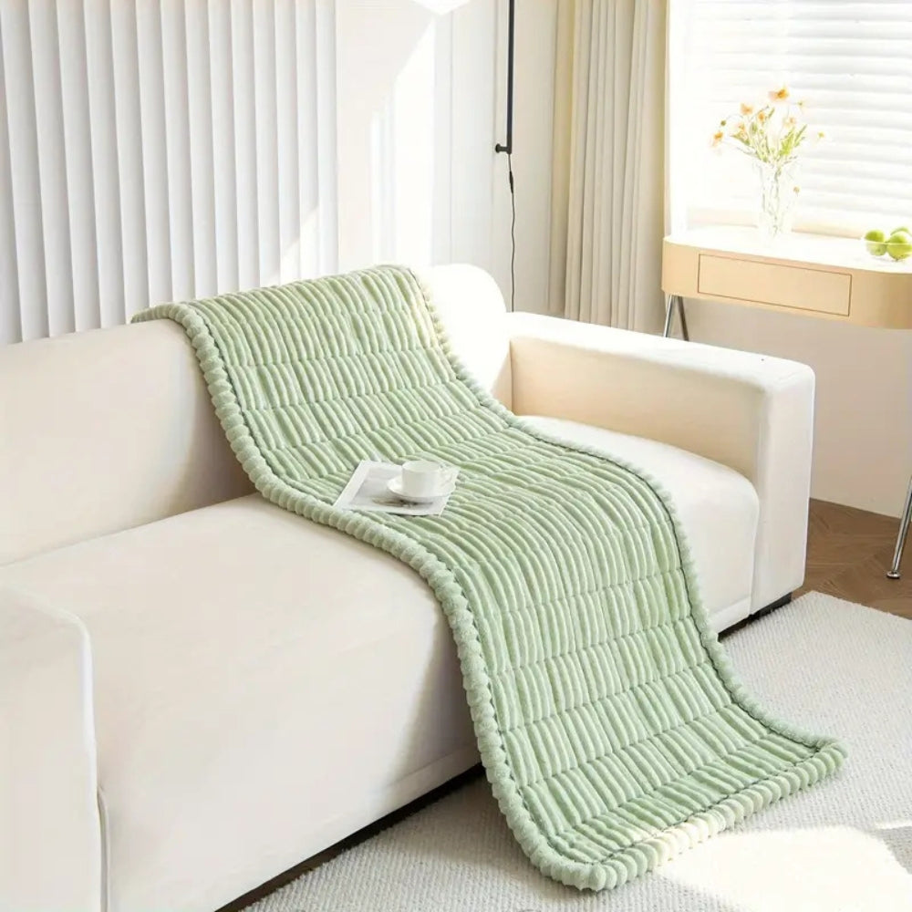 koadclo | Plush Pleated Edges Sofa Cover – Soft Stretch Couch Protector for Living Room