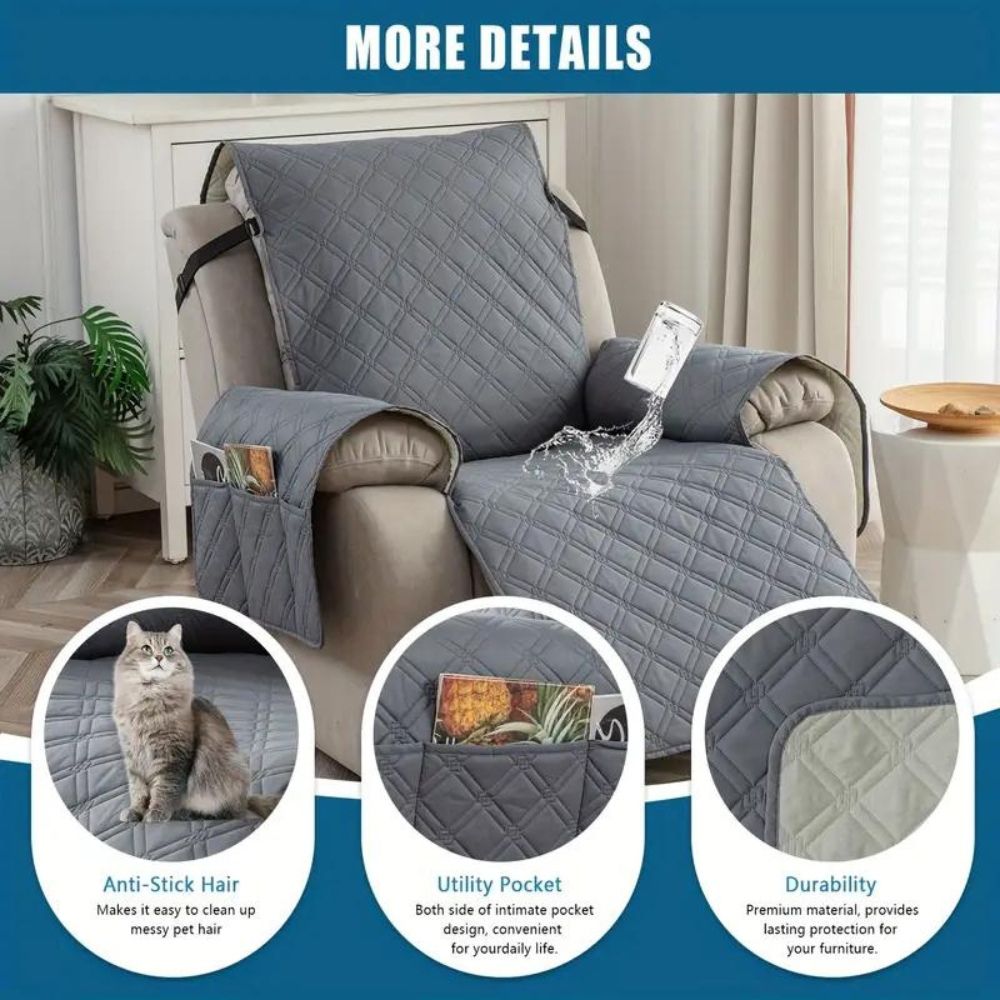 koadclo | Recliner Cover - Quilted Waterproof Armchair Protector