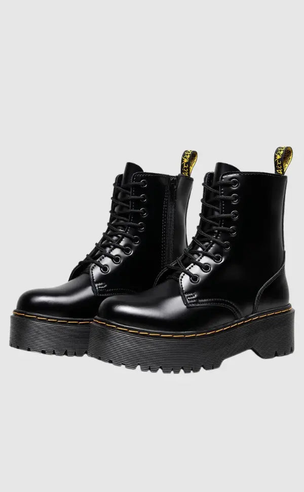 Rebellina | Women’s Leather Platform Boots – Urban Street Style & Comfort