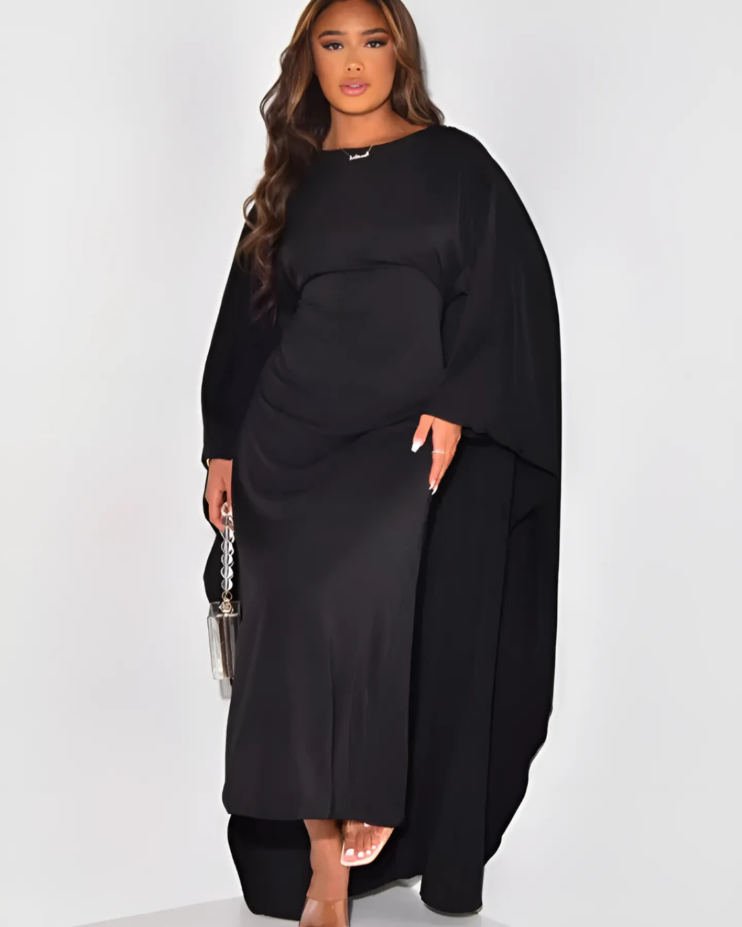 Reine | Women’s Elegant Maxi Dress with Draped Sleeves