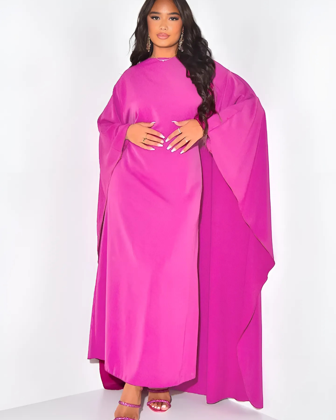 Reine | Women’s Elegant Maxi Dress with Draped Sleeves