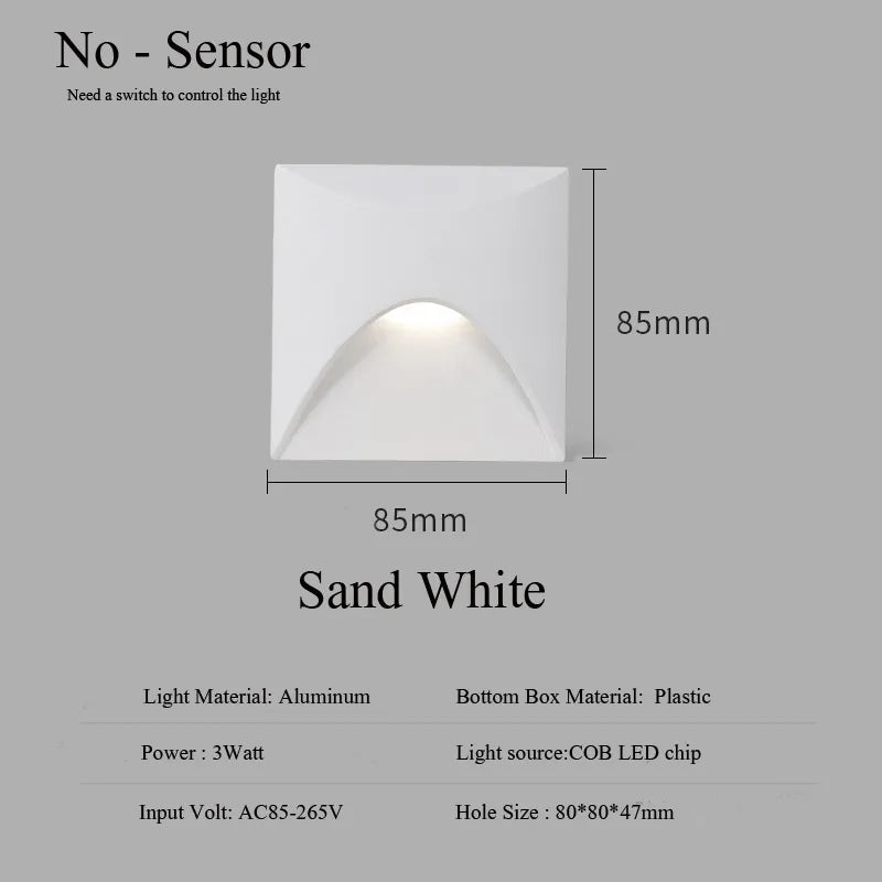 koadclo | Modern Waterproof IP65 LED Recessed Wall Lamp – 3W Embedded Step & Staircase Balcony Light