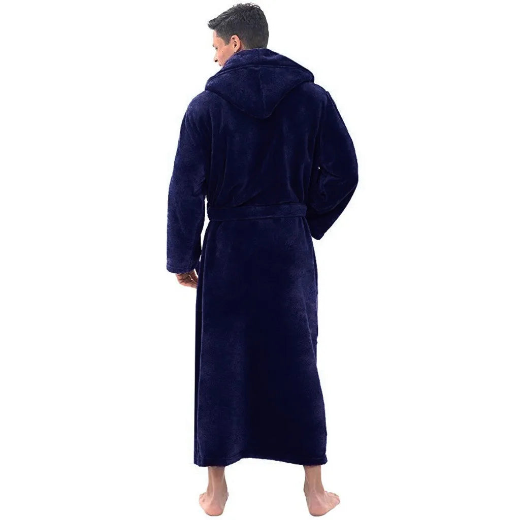 Amtn Club | HoodedChill – Cozy Bathrobe for Men – Soft Cotton Robe with Hood