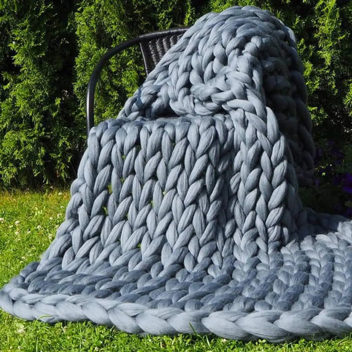 koadclo | Chunky Knit Blanket – Cozy Wool Blanket for Every Room – Soft & Warm for Sofa and Bed
