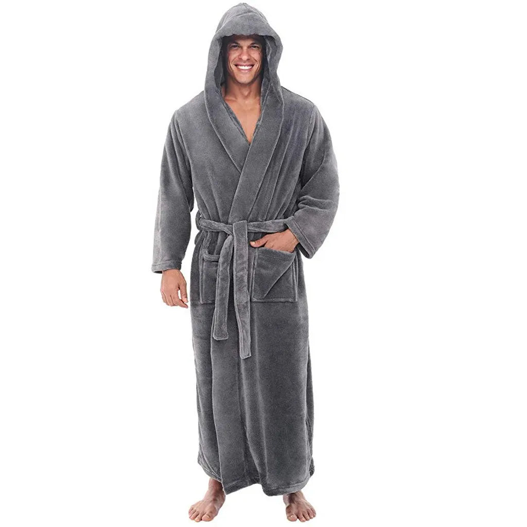 koadclo | HoodedChill – Cozy Bathrobe for Men – Soft Cotton Robe with Hood