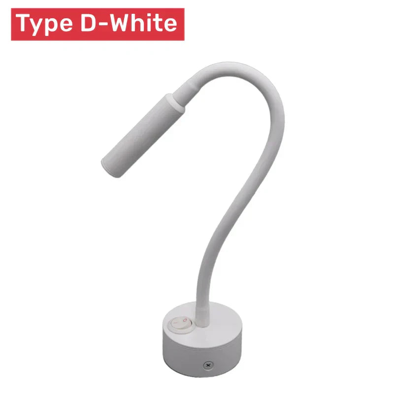 Koadclo | Modern Flexible LED Reading Wall Lamp with Switch - 1W/3W