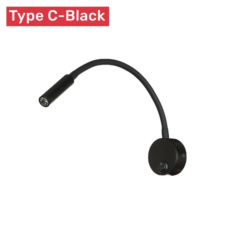 Koadclo | Modern Flexible LED Reading Wall Lamp with Switch - 1W/3W