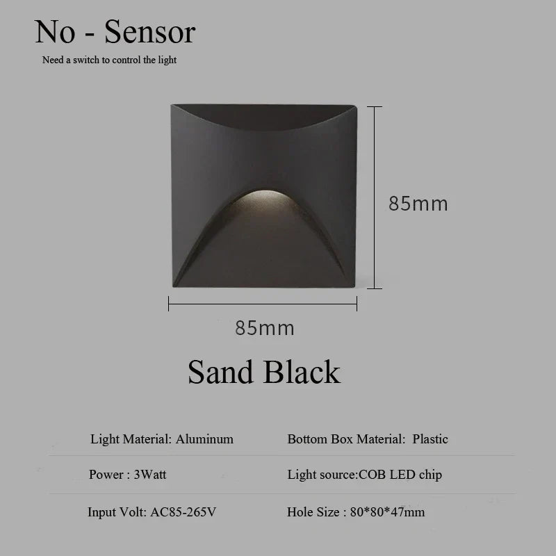 koadclo | Modern Waterproof IP65 LED Recessed Wall Lamp – 3W Embedded Step & Staircase Balcony Light
