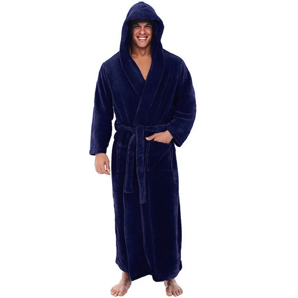 Amtn Club | HoodedChill – Cozy Bathrobe for Men – Soft Cotton Robe with Hood