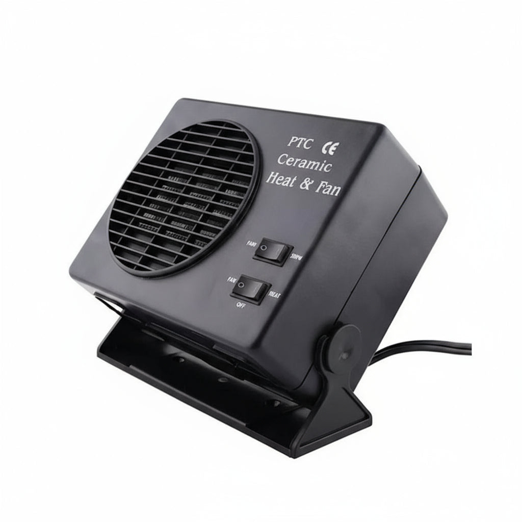 koadclo | 12V Ceramic Car Heater Fan | 150W-300W | Portable Defroster w/ Automatic Thermostat