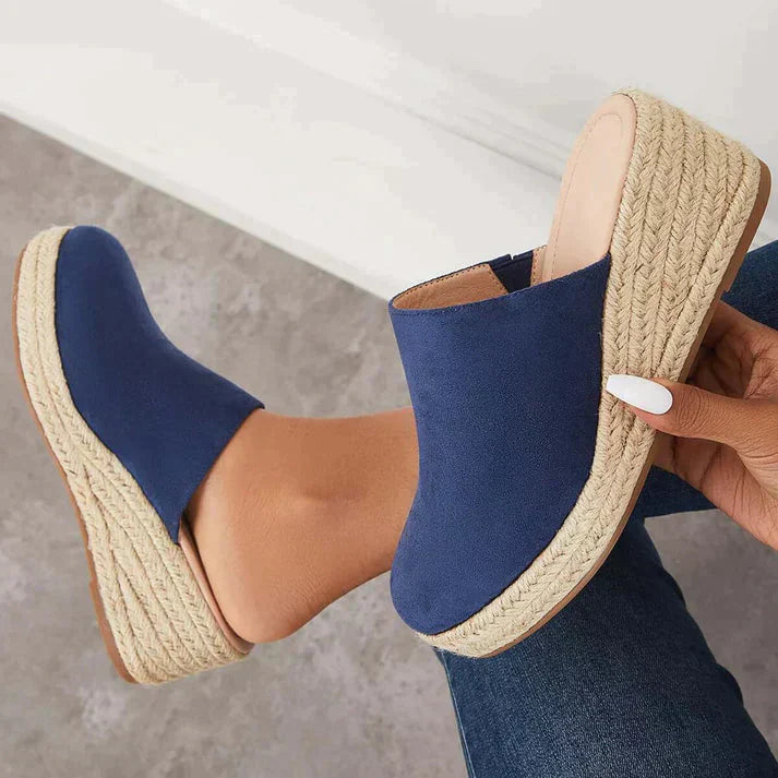 koadclo | Wedge Sandals - Suede Slip On for Women