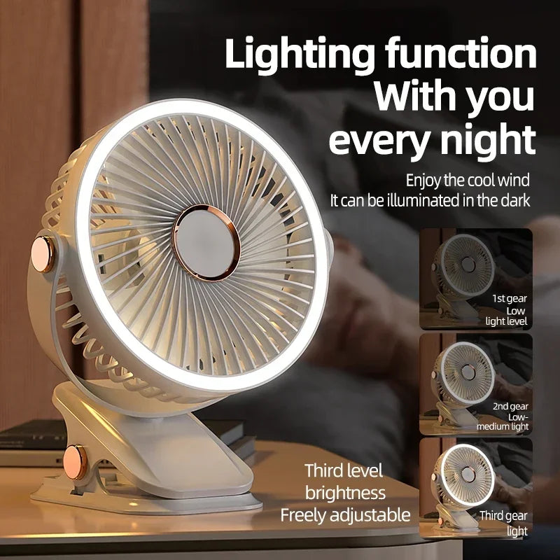 Koadclo | Multi-Angle Outdoor Clip-On Rechargeable Cooling Fan