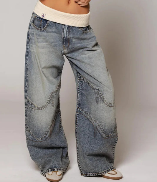 Y2K Streetwear Baggy Wide Leg Denim Jeans