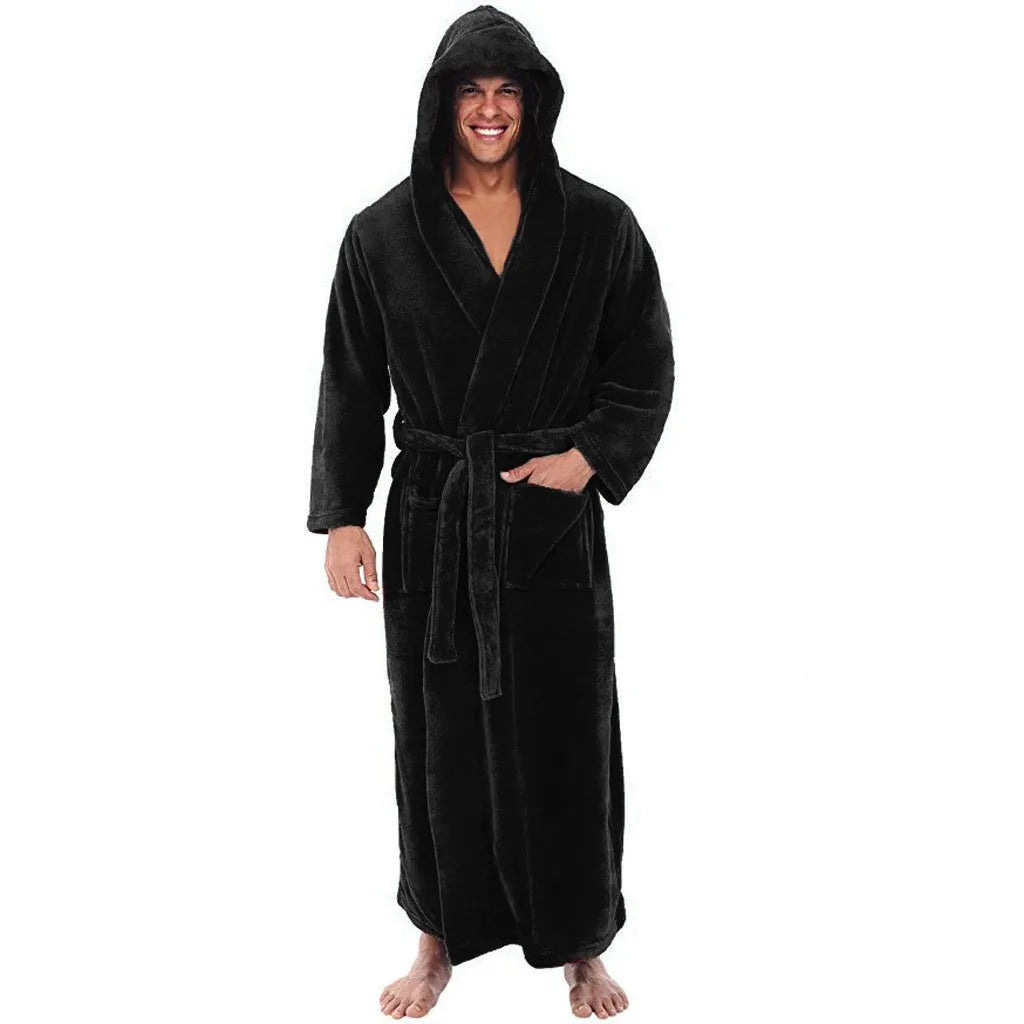 Amtn Club | HoodedChill – Cozy Bathrobe for Men – Soft Cotton Robe with Hood