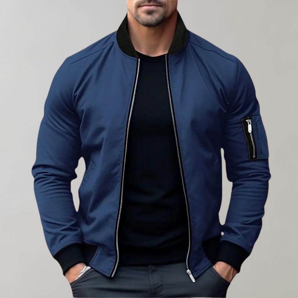Stanley | Men’s Slim Fit Zip-Up Bomber Jacket with Pockets