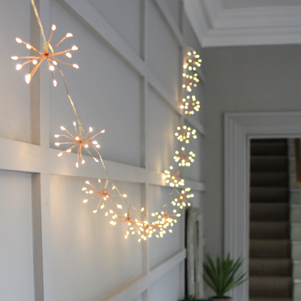 Koadclo | Starburra - Copper Starburst String Lights with Warm White LEDs for Indoor & Outdoor