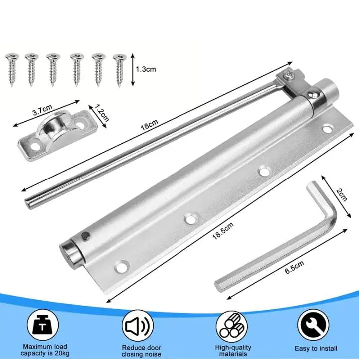 Koadclo | Automatic Door Closer – Stainless Steel, Quiet, Easy Installation – Hydraulic Door Closer for Home & Office