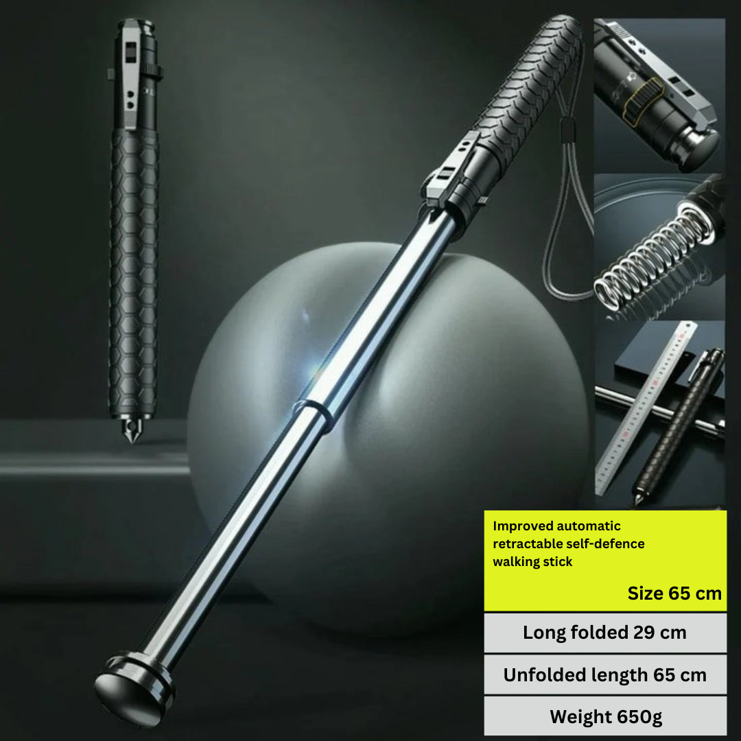 koadclo | Automatic Self Defense Walking Stick for Hiking & Urban Safety – Tactical Hiking Staff