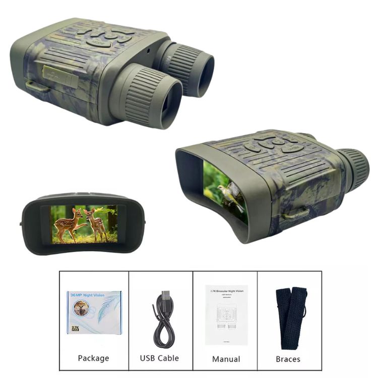 Amtn Club | OptiClear Night Vision Binoculars – 1000ft Infrared, HD Display for Hunting & Surveillance