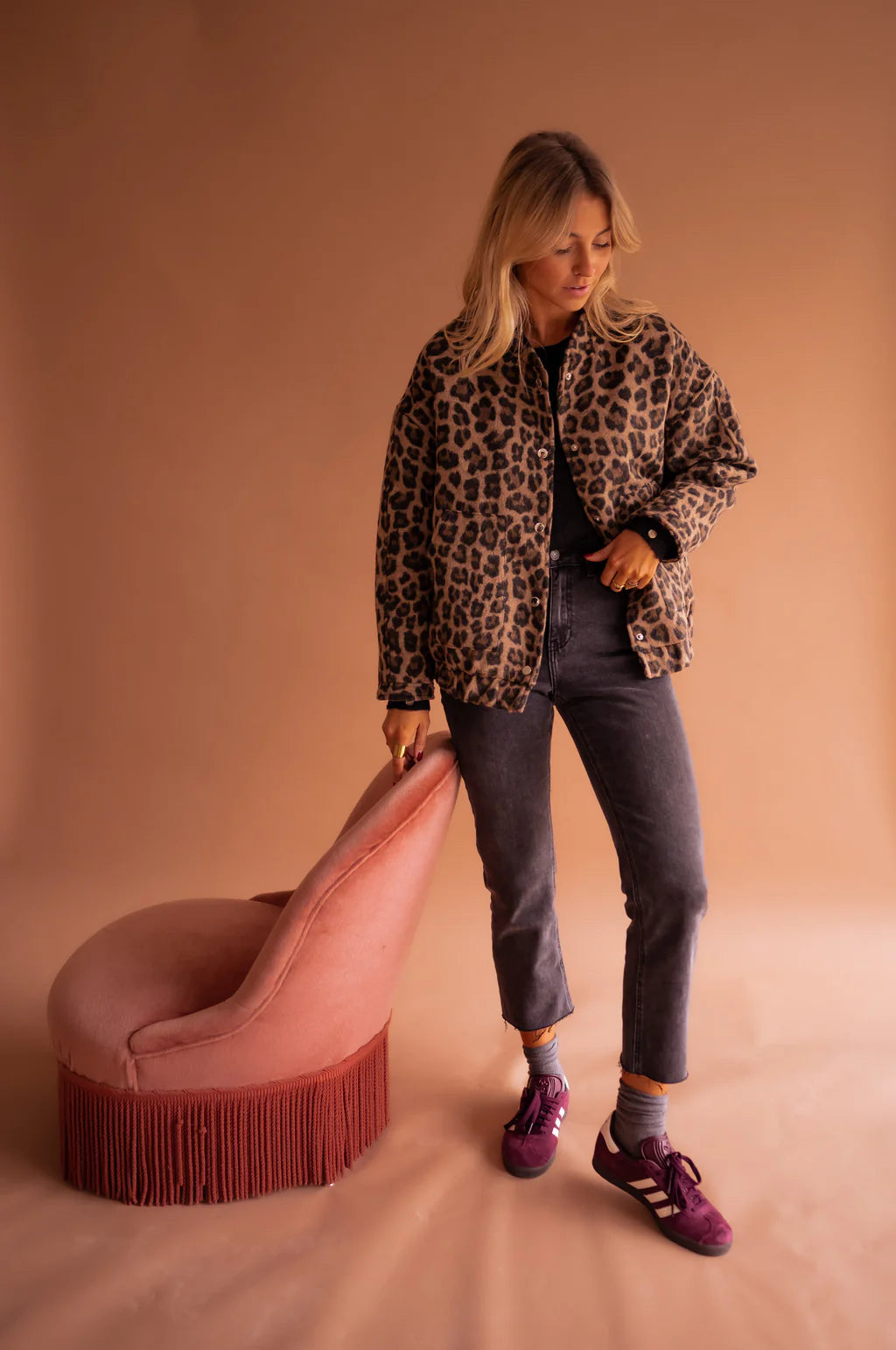 Zahara | Women’s Relaxed Fit Leopard Print Bomber Jacket