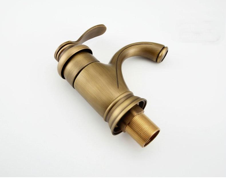koadclo | Antique Brass Bathroom Faucet – Vintage Sink Mixer Tap with Cross Handles