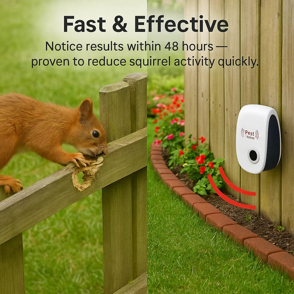 Koadclo | Ultrasonic Squirrel Repeller Device – Effective Pest Control to Deter Squirrels in 48 Hours for Gardens & Yards
