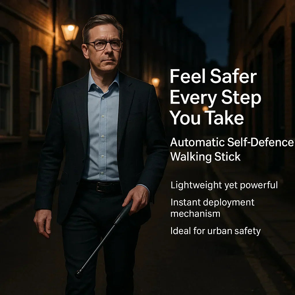 koadclo | Automatic Self Defense Walking Stick for Hiking & Urban Safety – Tactical Hiking Staff