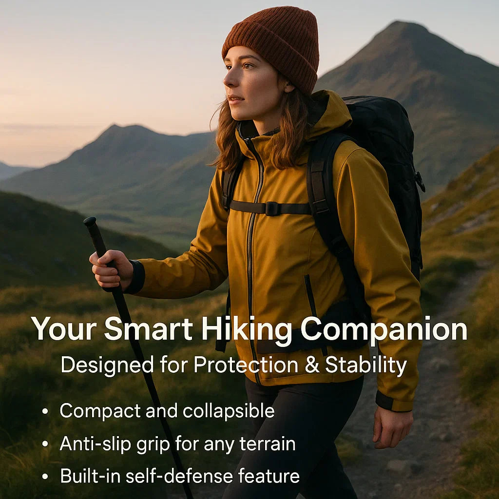 koadclo | Automatic Self Defense Walking Stick for Hiking & Urban Safety – Tactical Hiking Staff