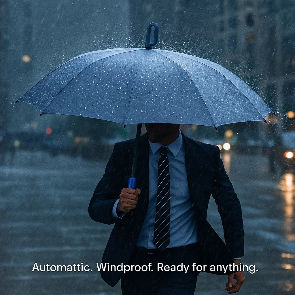koadclo | Wind-Resistant Automatic Folding Umbrella – Compact & Durable with Large Buckle Handle