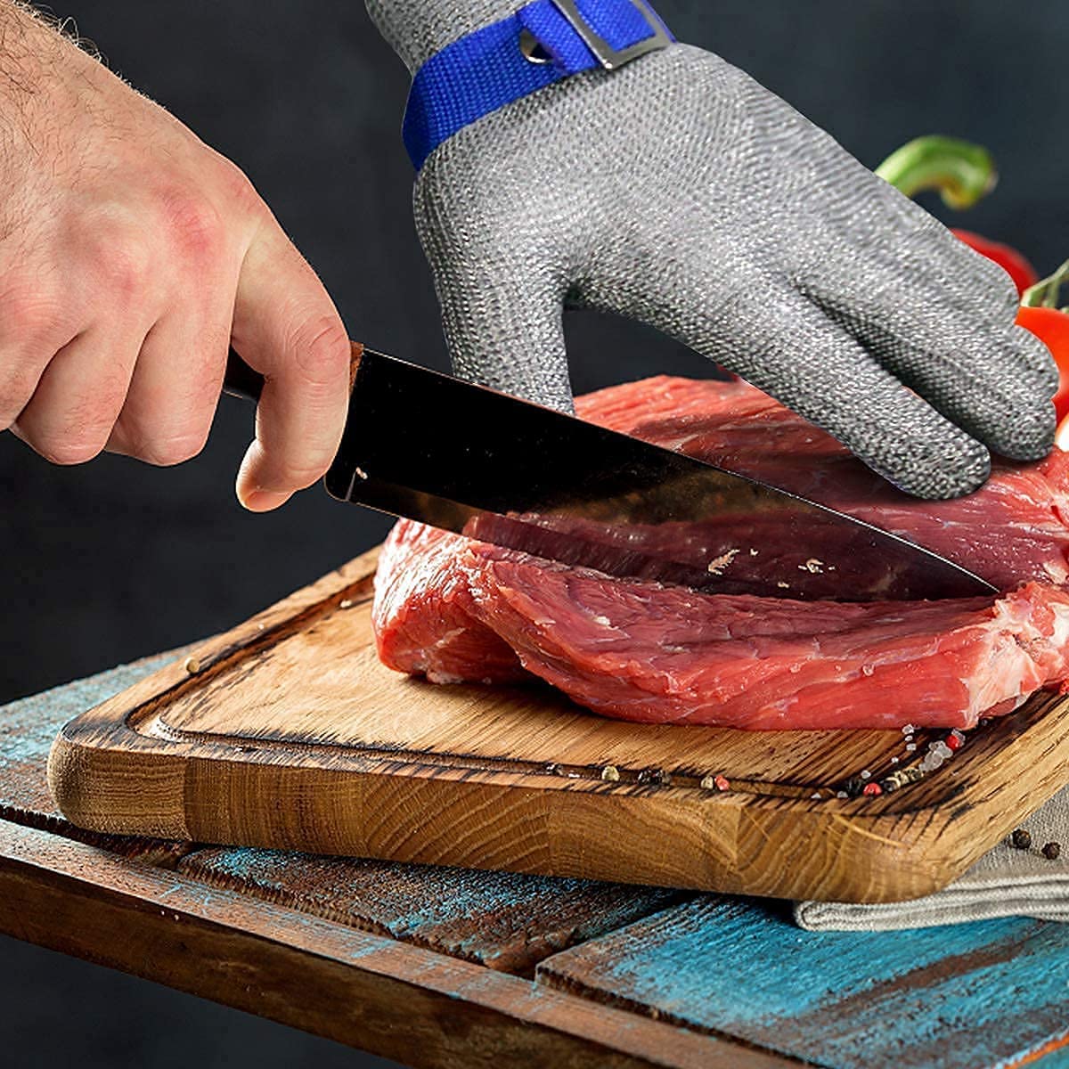 Koadclo | Food Grade Stainless Steel Mesh Metal Glove – Cut Resistant Safety Glove for Kitchen