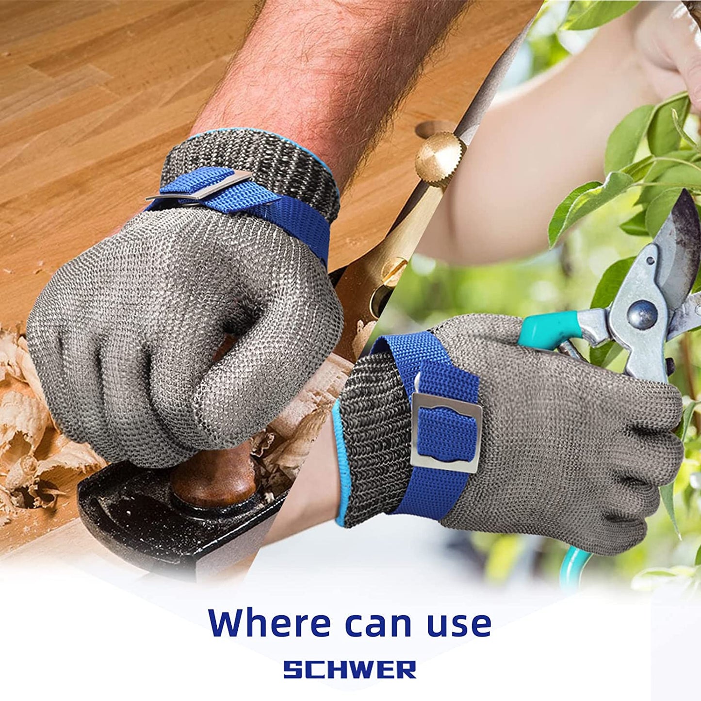 Koadclo | Food Grade Stainless Steel Mesh Metal Glove – Cut Resistant Safety Glove for Kitchen