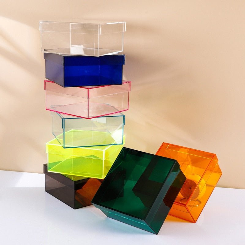 Koadclo | Colorful Acrylic Storage Organizer Box with Lid