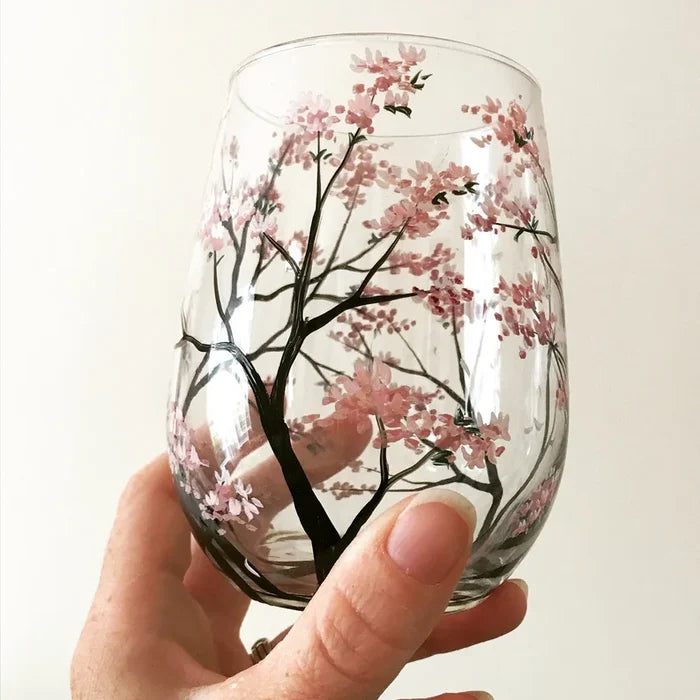 koadclo | Hand Painted Four Seasons Tree Wine Glasses – Unique Art Crystal Stemware Set