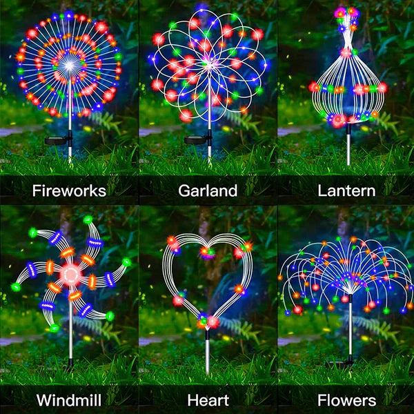 Koadclo | 4-Piece Solar Firework Garden Lights – Weatherproof LED Decorative Stakes for Garden & Patio