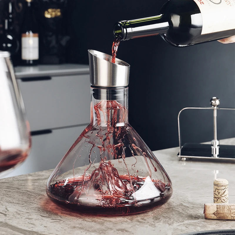 Koadclo | 1500ml Wine Decanter with Aerator – Large Glass Carafe with Pourer for Red Wine