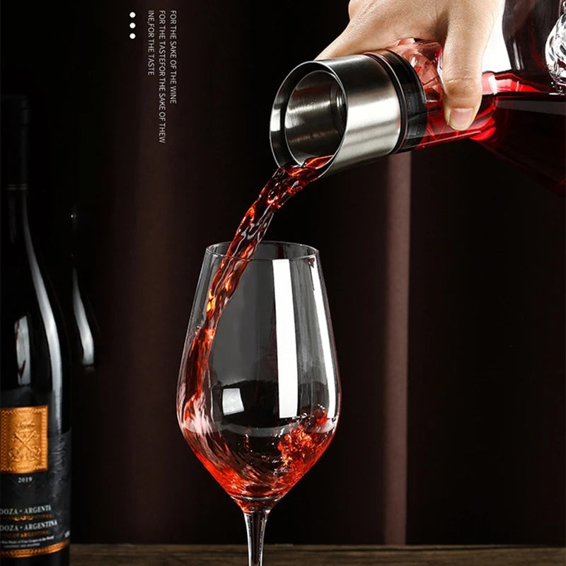 Koadclo | 1500ml Wine Decanter with Aerator – Large Glass Carafe with Pourer for Red Wine